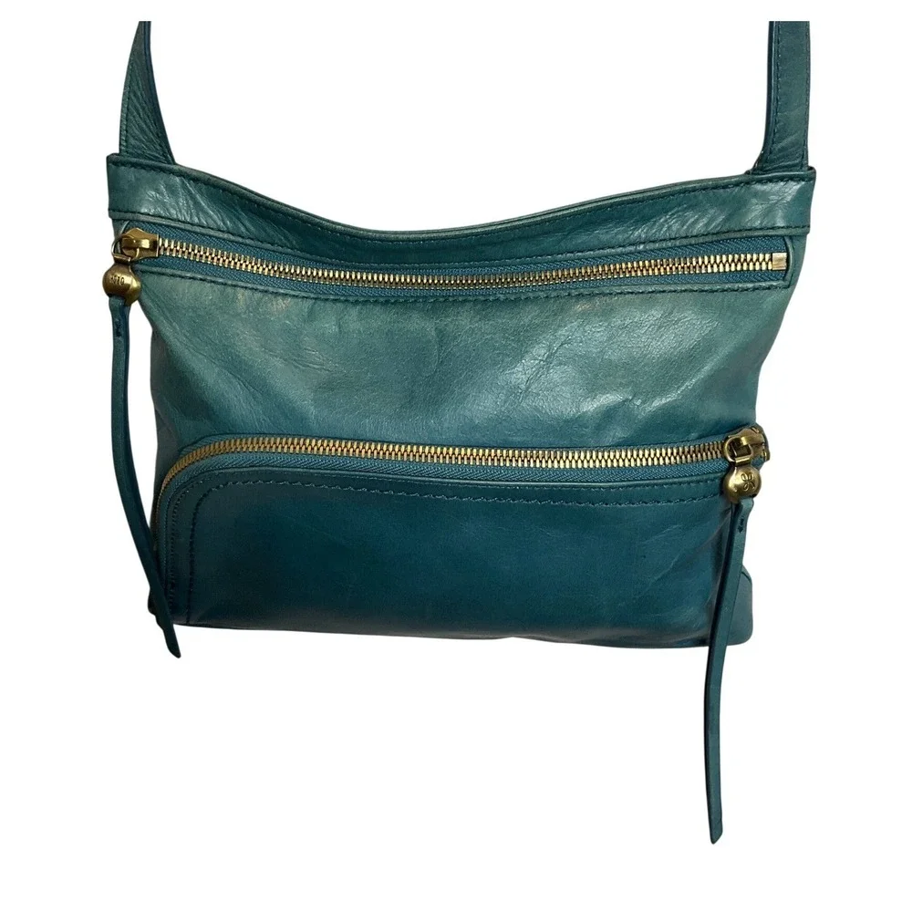 Vintage Hobo Leather Crossbody Shoulder Bag Purse Blue Boho Hippie Y2K Casual